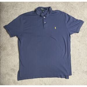 Polo By Ralph Lauren Blue/yellow Logo Men’s Polo Size XL